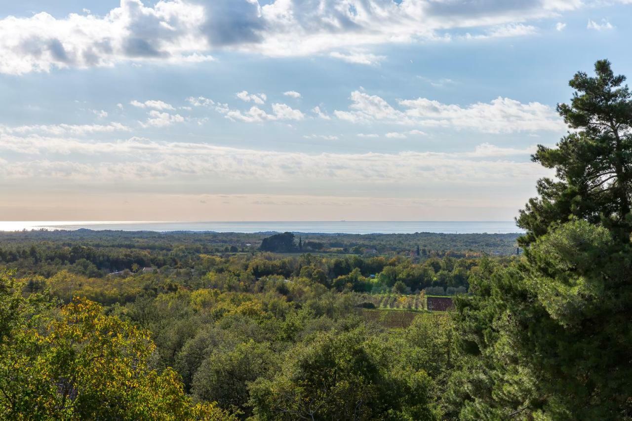 Villa Sterpazzi - Near Porec With Sea View, Private Jacuzzi, Sauna And Pool Višnjan Dış mekan fotoğraf